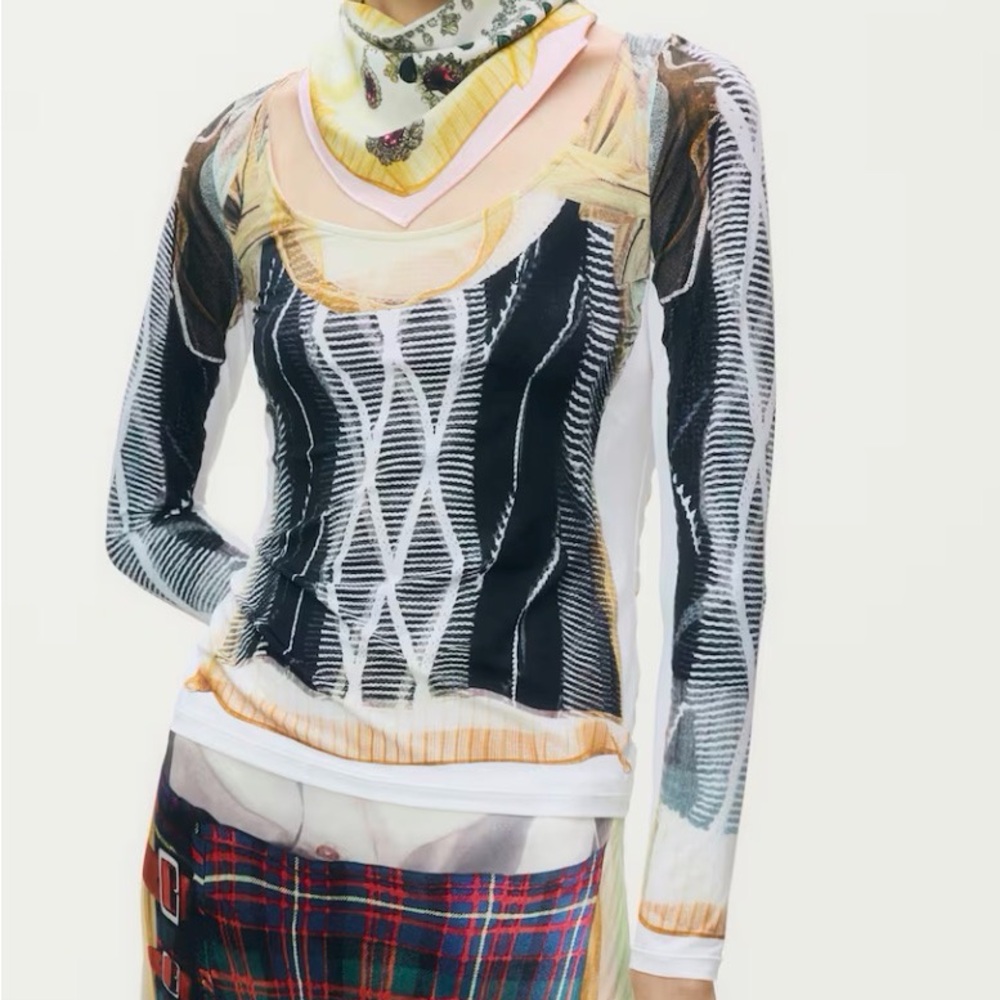 Glenn Martens x H&M Jersey Multicolor Top, LIMITED size Large
